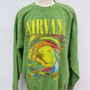Green Nirvana sweatshirt from urban outfitters oversized